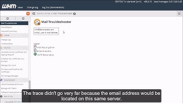 Web Host Manager - Using the Email Troubleshooter