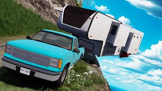 Racing Campers Down A MASSIVE Mountain Was A Terrible Idea In BeamNG Drive!
