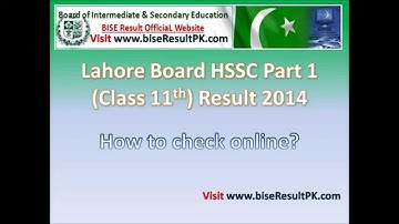 Lahore Board Class 11th Result 2014 HSSC Part 1 Results 2014
