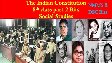 The Indian Constitution EM part-2 bits|| 8th class social  || my social classroom || NMMS & DSC Bits