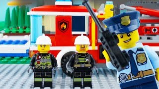 LEGO City Fire Truck STOP MOTION LEGO Fire Truck Rescue Brick Building | LEGO City | By Billy Bricks