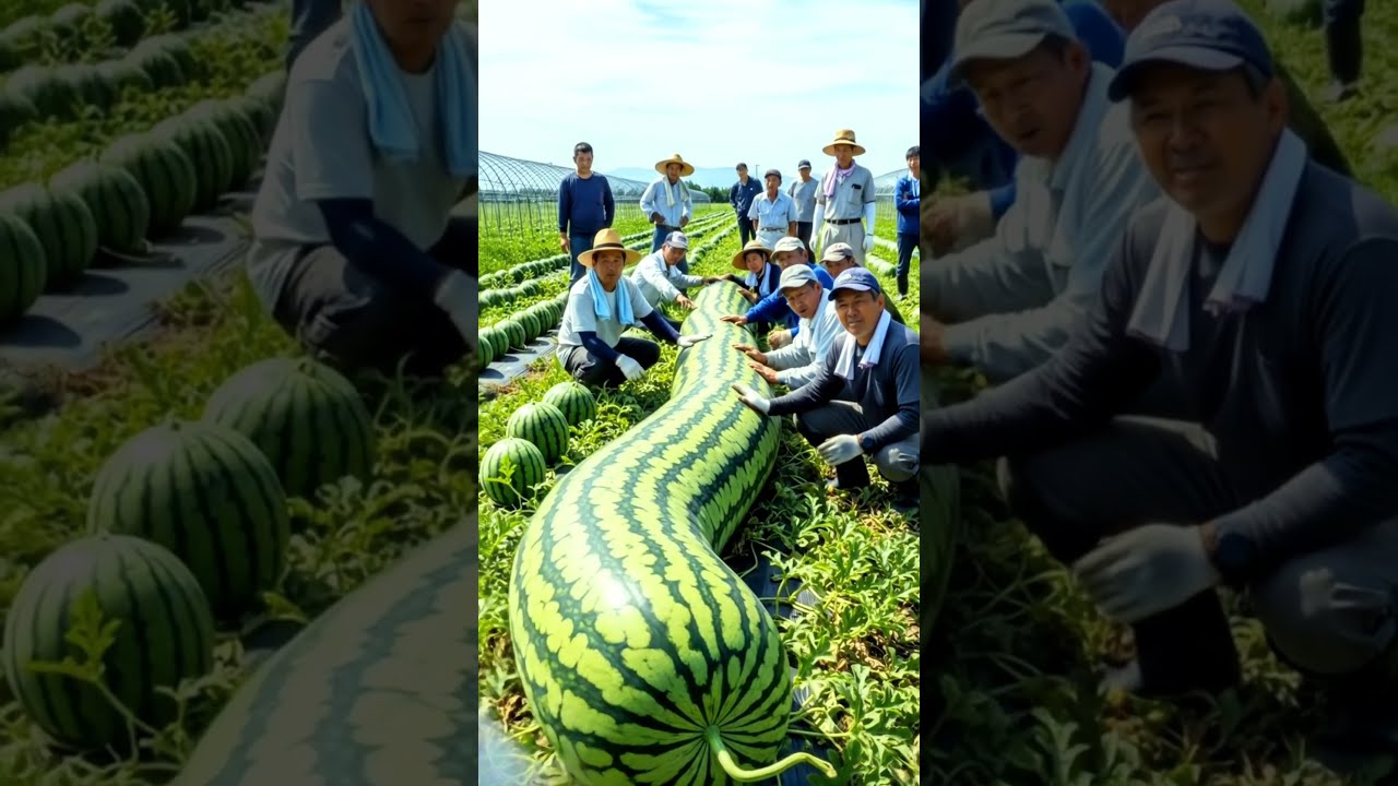 Farmer Grow Super Long Watermelon Like Snake Shortsfeed Farm Farming Natural
