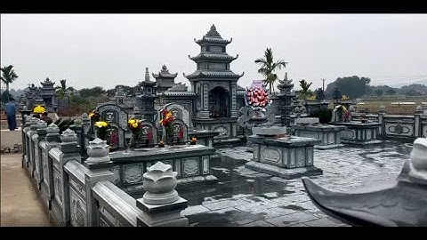 Lắp đặt Khu lăng mộ đá xanh rêu 106 m2 Nông Cống, Thanh Hoá -  Đá Mỹ Nghệ Đình Dũng