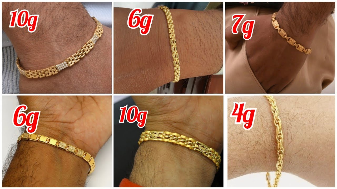 1 Gram Gold Forming Superior Quality Sparkling Design Bracelet For Men -  Style B883 – Soni Fashion®