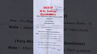 MGKVP // M.Sc. zoology Biochemistry question paper 2025 #msc #firstsemester #biochemistry