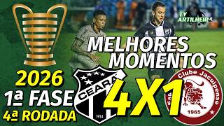 [Copa do NE '26] 4ª Rodada | Ceará 4 X 1 Jacuipense/BA | Melhores Momentos | TV ARTILHEIRO