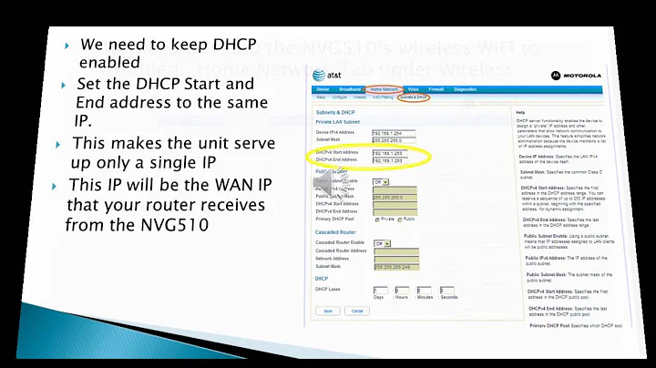 AT&T U-Verse Motorola NVG510 Bridge Mode Setup