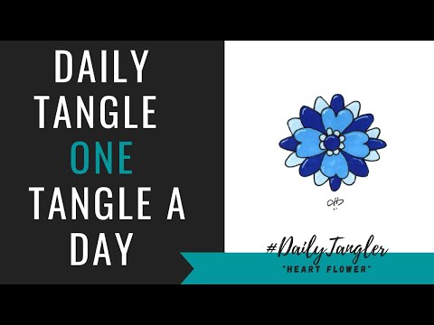 Daily Tangle - Pattern  Focus - Heart Flower   | How to draw | #DailyTangler