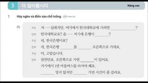 Tiếng Hàn Sơ Cấp 2 Bài 6  교통 Luyện Nghe