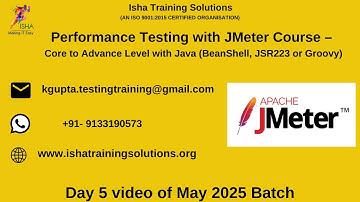 Performance Testing with JMeter Course  Day6 on 23rd May 2025. contact us on+91-9133190573 to enroll