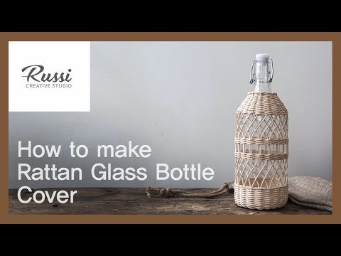 이케아 유리병 라탄 커버 만들기[라탄공예] 취미수업 온라인클래스36 /Rattan Craft :  Rattan Glass Bottle Cover,DIY,IKEA,Korken