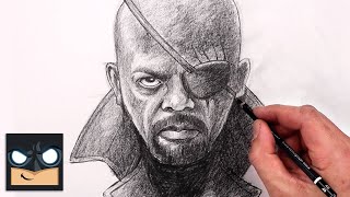 how to draw nick fury sketch art lesson step by step