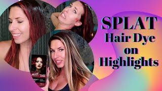Red SPLAT Hair Dye on Highlights (Blonde and Brunette Hair) No Bleach
