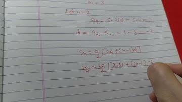 Find the sum of first 20 terms of an A.P. whose nth term is given as añ = 5-2n.
