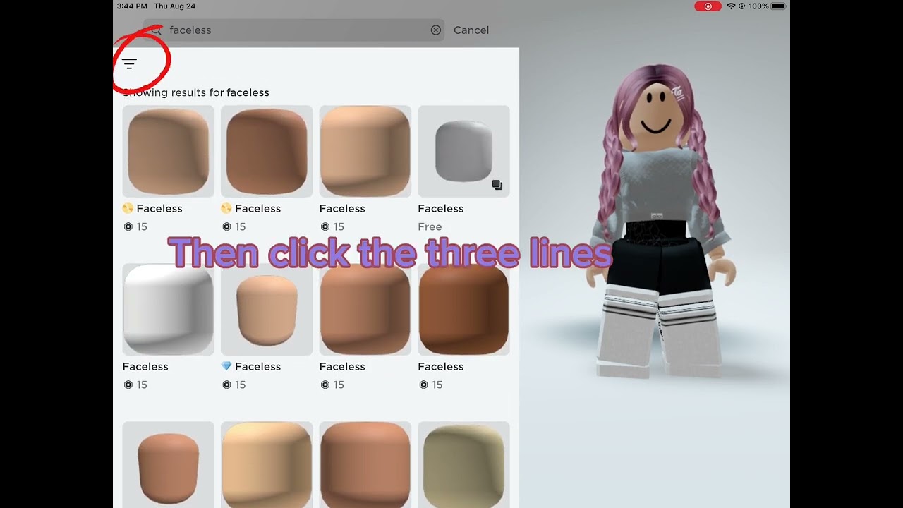 How to get FREE Roblox Faceless! Any skintone 