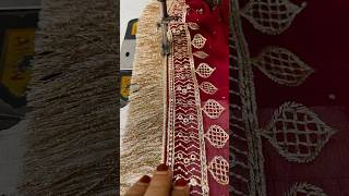 Golden fringe lace border stitching on dupatta / Seema’s suit studio 🔥#dupatta #shorts