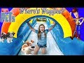 Assistant Uses her Slip n Slide Bounce House for Waggles Playdate
