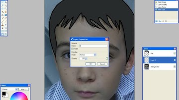 Paint.NET. Tracing: How to fill in the Hair, Eyebrows and Eyes layers
