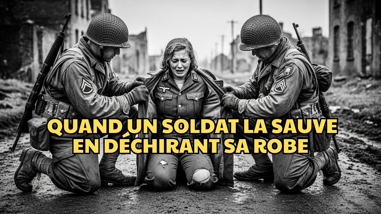 Une prisonnière allemande panique quand un soldat américain déchire sa robe.