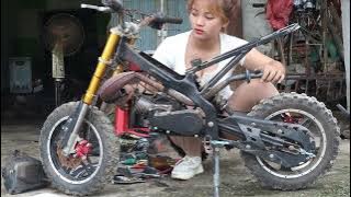 Genius girl repaired and restored the boy displacement motocross for free