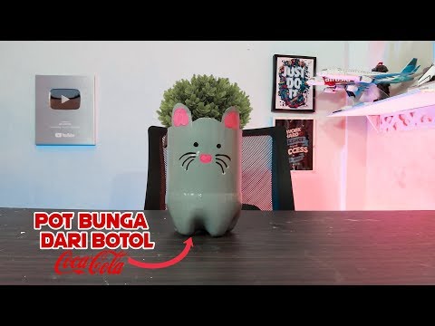 membuat-pot-bunga-bergambar-tikus-dari-botol-bekas
