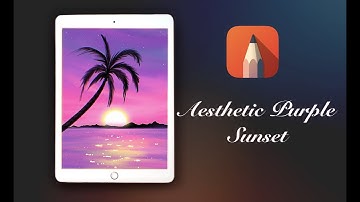 How to paint aesthetic purple sunset in iPad using autodesk Sketchbook app