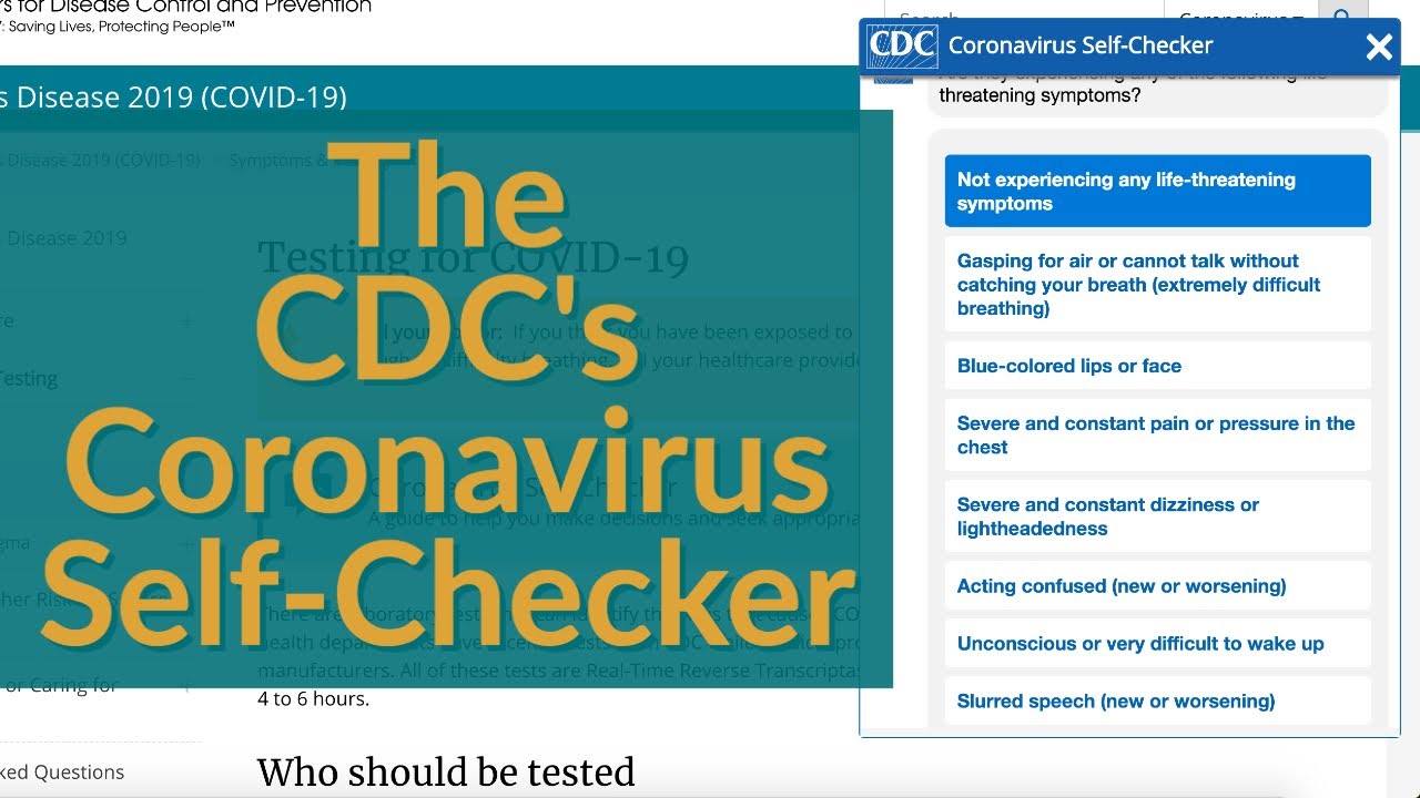 How to use the CDC's coronavirus selfchecker online YouTube