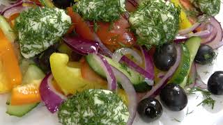 Салат Греческий с сырными шариками. Нереально вкусный салат. Авторский рецепт