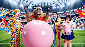 Lan béo đối đầu Capybara trong cuộc thi uống trà sữa khổng lồ #capybara