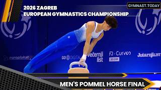 Top 3 in Men's Pommel Horse Final - 2026 Zagreb European Gymnastics Championship