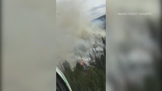 Maine Forest Rangers battle wildfire in Somerset County