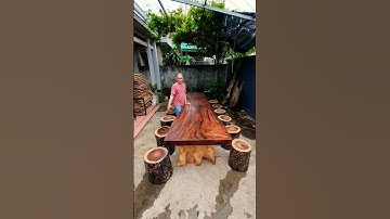 Bộ bàn ghế me tây nguyên khối cực vip #metay #gometay #banmetay