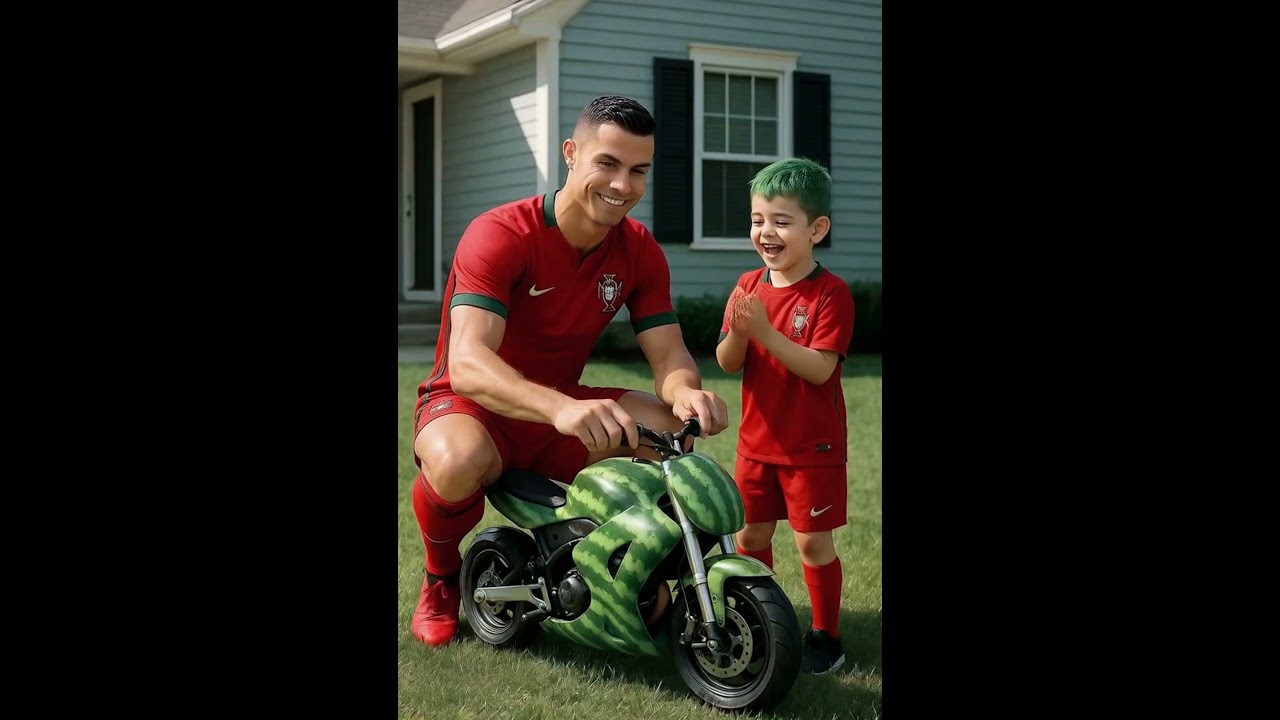 Ronaldo’s Son vs Messi’s Son in a Superbike Race But Messi’s Son Cheated!😂 