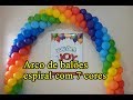 arco de balões espiral com 7 cores - arco de balões arco iris - balloon bow with 7 colors