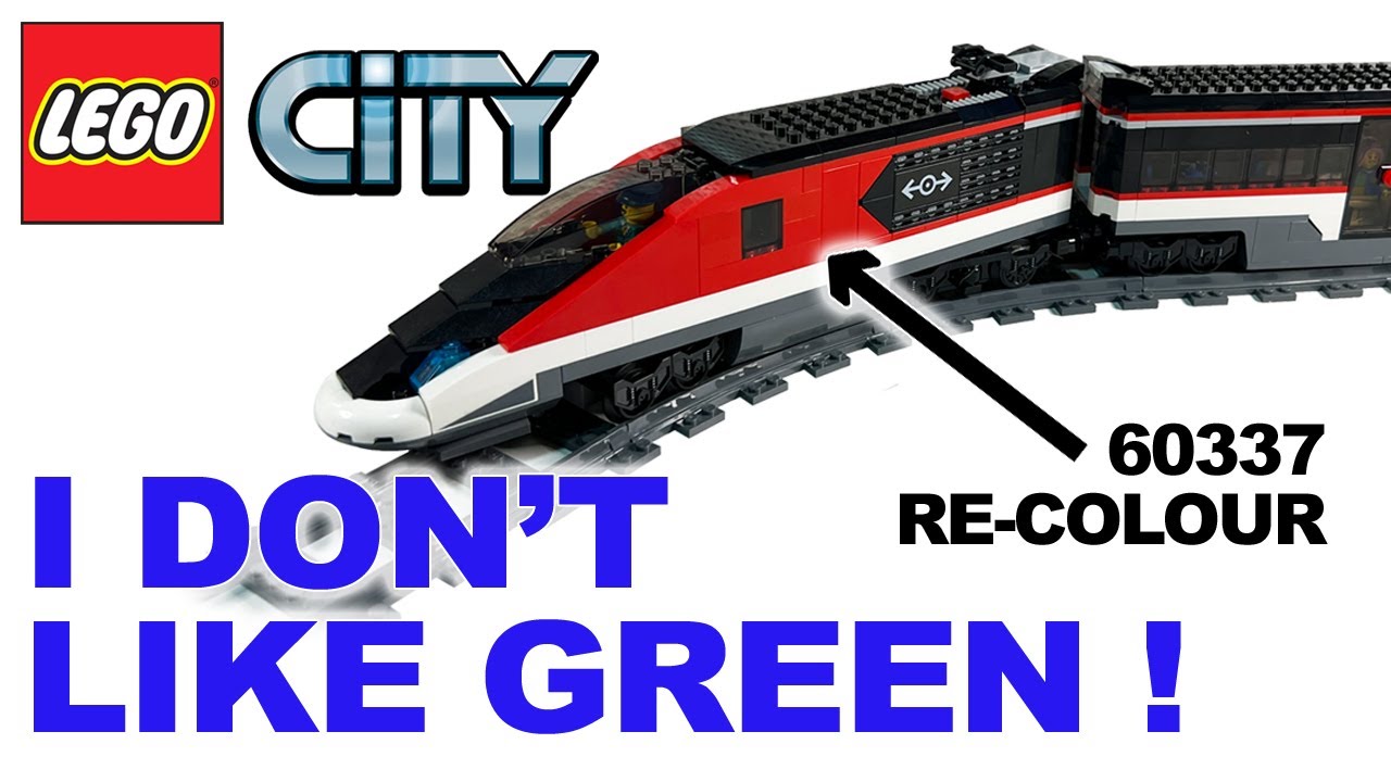 LEGO City Express Passenger Train 60337 - RECOLOUR Mod, review & test run 