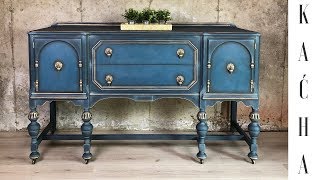 Blue Buffet Makeover with Chalk Paint