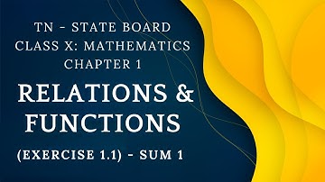 TN Samacheer 10th Maths Solutions | Chapter 1 Relations and Functions | exercise 1.1 | sum 1