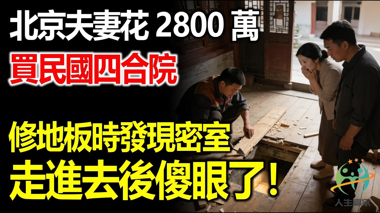 北京夫妻2899萬買民國四合院，修地板時見密室，進去後傻眼了