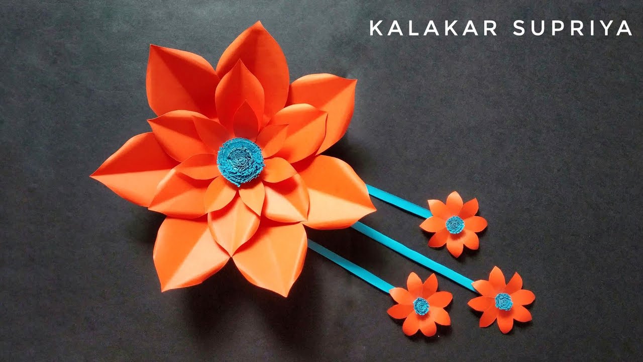 Paper Flower Wall Hanging Easy Wall Decor Ideas Newspaper Craft