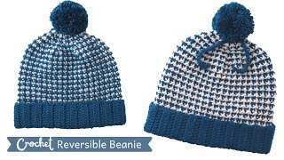 Crochet Reversible Hat / One Row Repeat Beanie