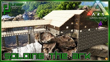 GIANT WATERFALL BASE BUILD - PART 1 - Soloing the Ark S5E16