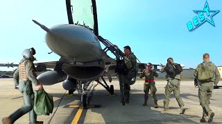 Military: RED ALERT SCRAMBLE! Fighter Pilots Scramble F-16s Taking Off One by One!