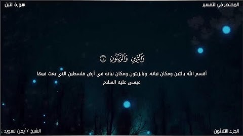 سورة التين | ايمن السويد | حفص عن عاصم