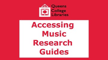 Accessing Music Research Guides