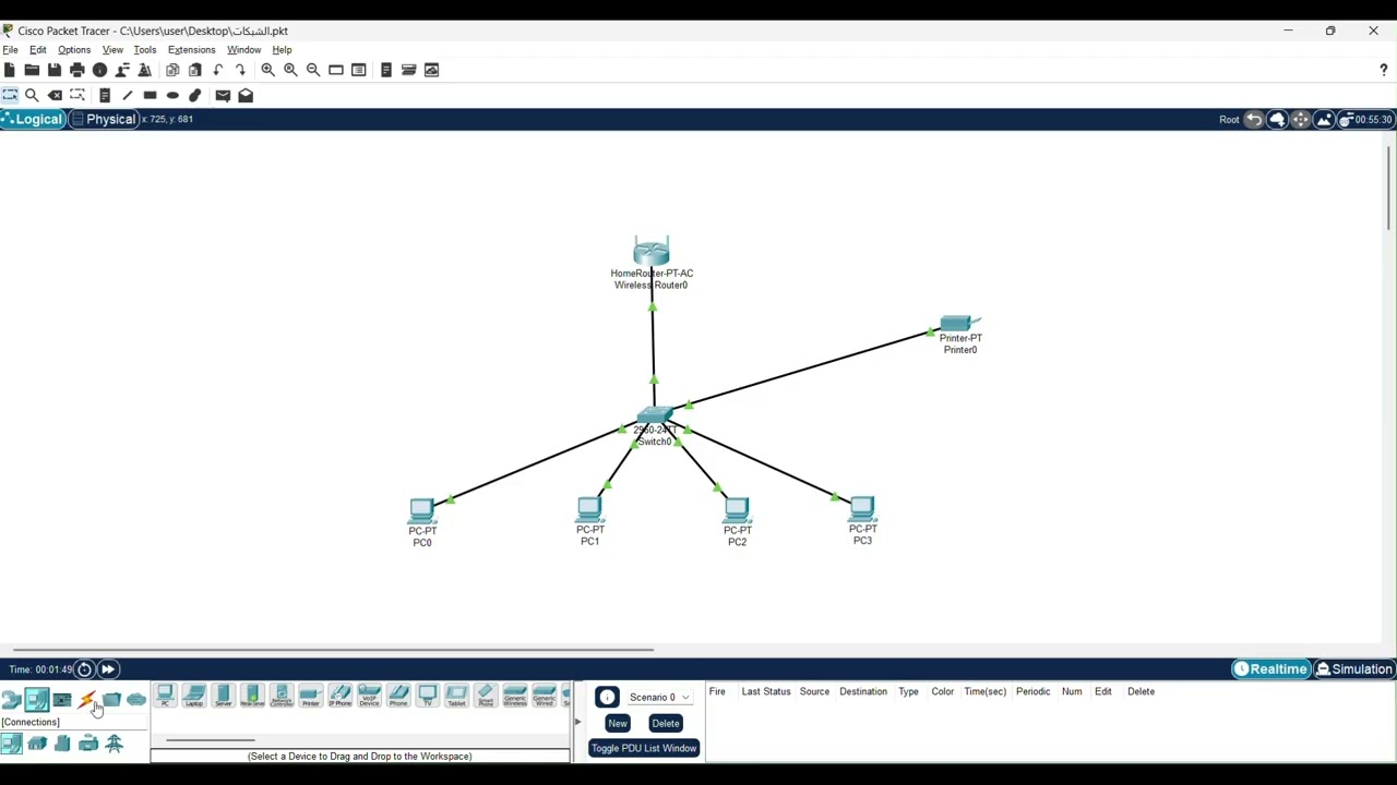 تصميم شبكة مهمة مقدمة في شبكات الحاسوب Cisco Packet Tracer BTEC IT L2 U4
