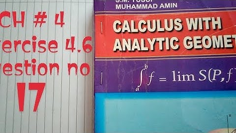 BSC calculus chapter 4 techniques of integration exercise 4.6 question no 17 secure future academy
