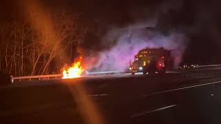 I-195 Car Fire Upper Freehold Township, Nj On January 15, 2023