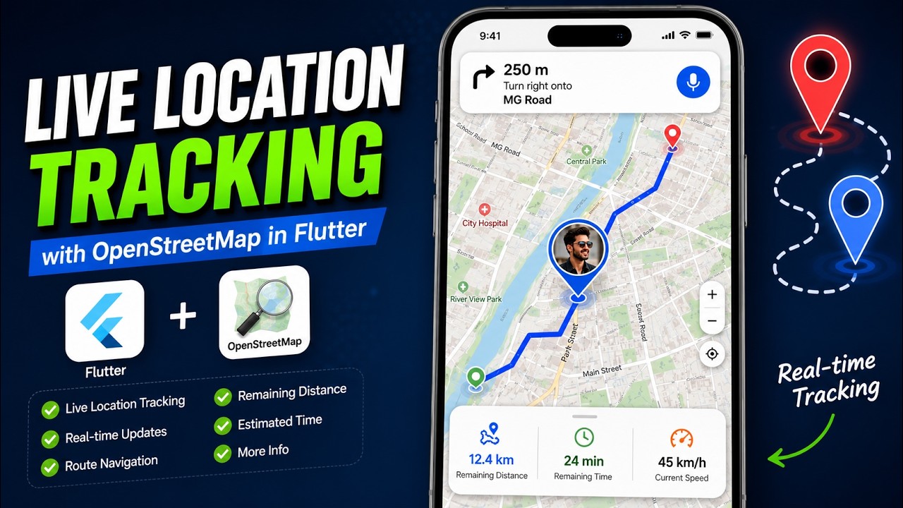 OpenStreetMap Flutter | Live Location Tracking, Navigation, Markers ...