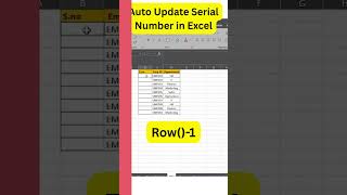 "Auto Update Serial Numbers in Excel | Smart Excel Trick #shorts"