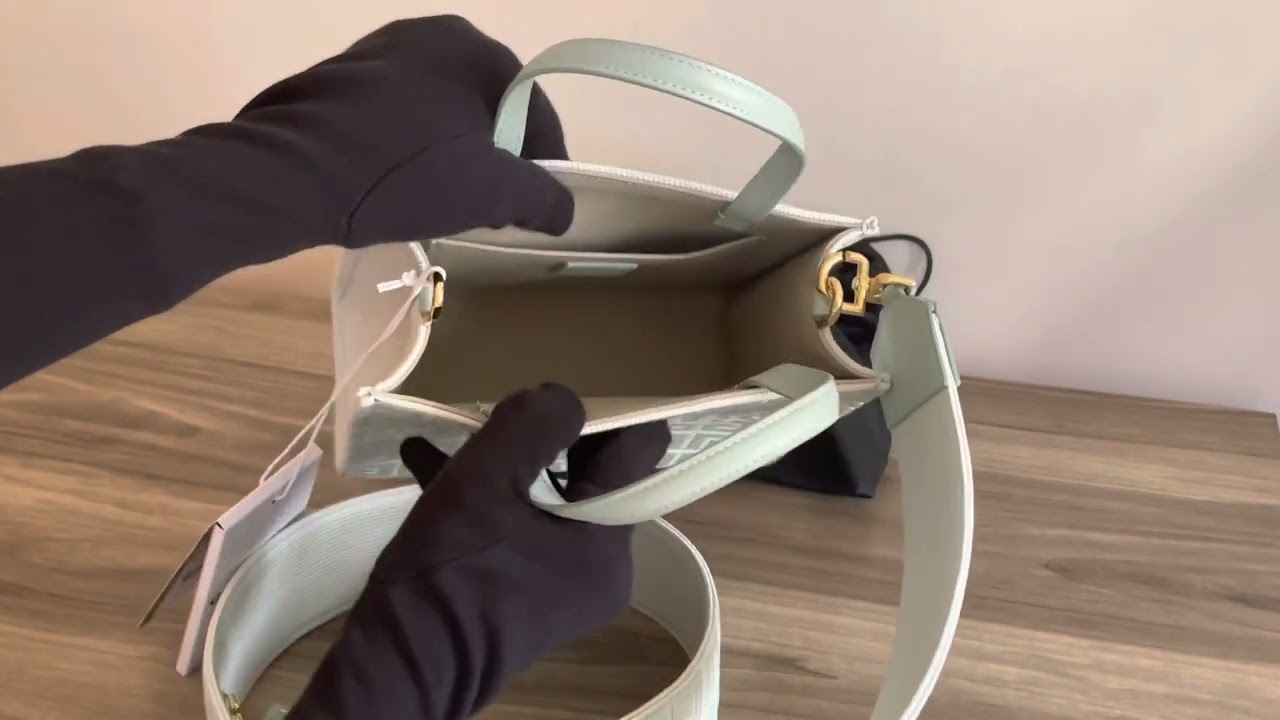 Givenchy _ Mini G Tote shopping bag in 4G embroidered canvas